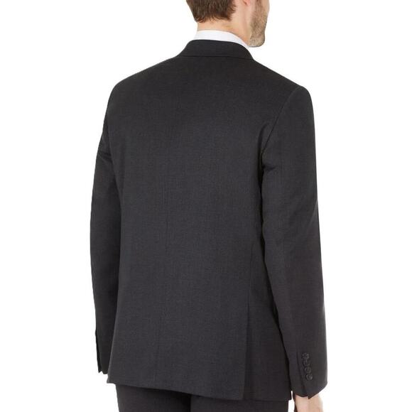 Calvin Klein Skinny-Fit Stretch Wool Suit Jacket Black Brown Mini Check 40L NWT - Picture 6 of 6